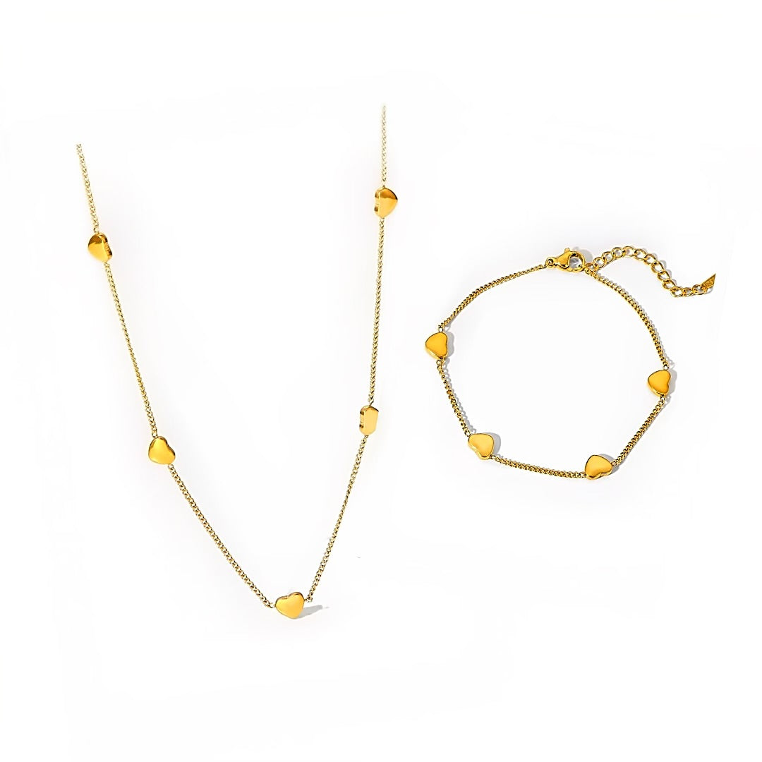 Love Charm Necklace and Bracelet
