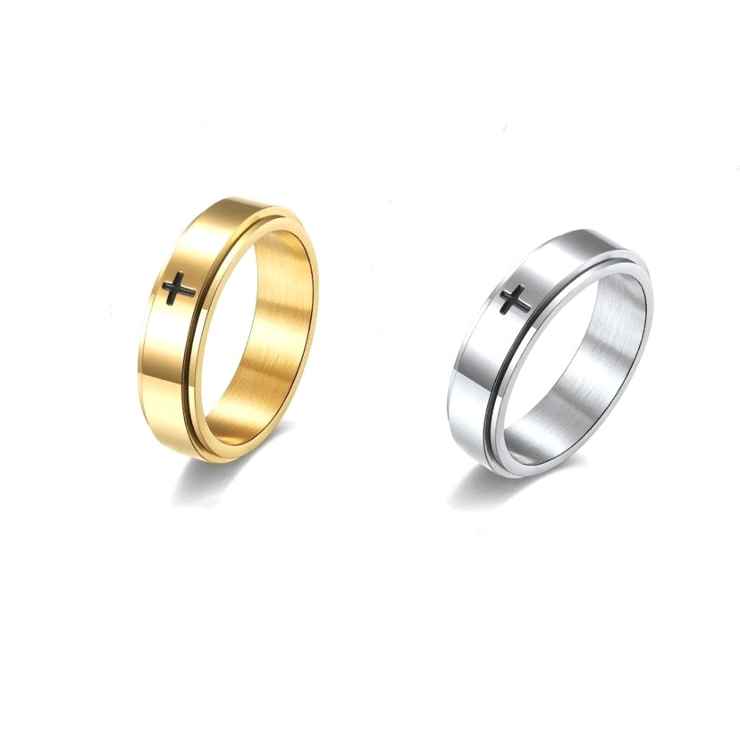 Cross Spinner Ring Men’s
