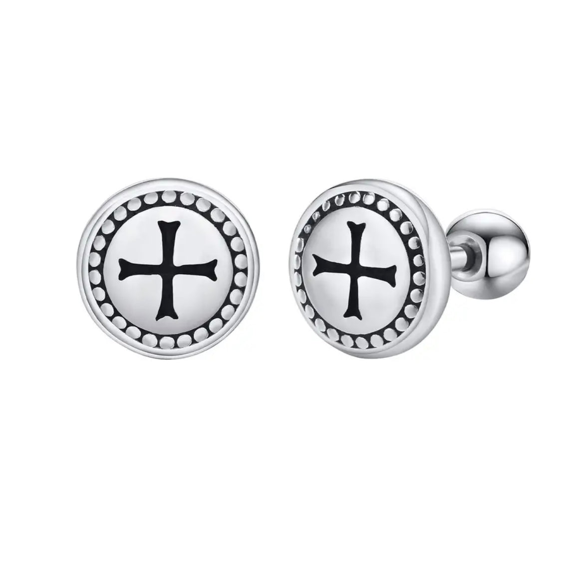 Cross Stud Men Earrings