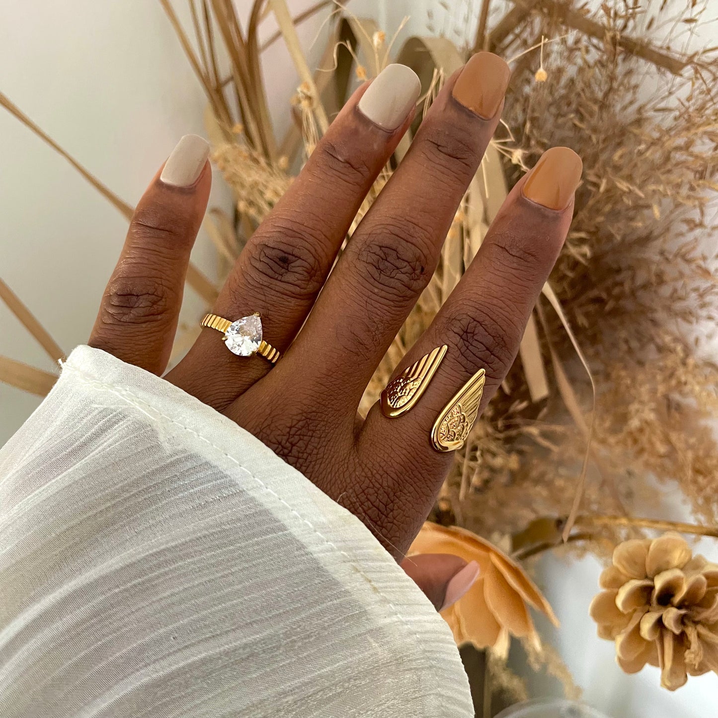 Angel Wing Adjustable Ring