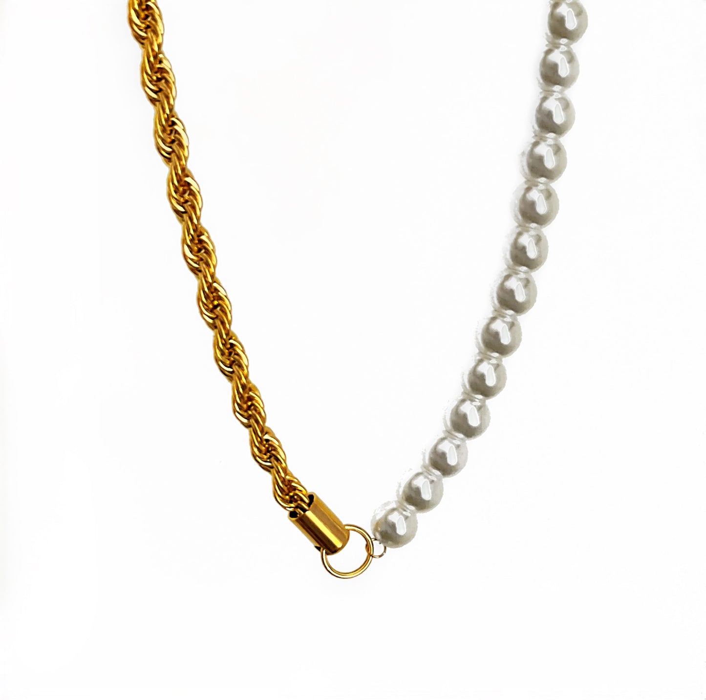 Men’s Rope Pearl Chain Necklace