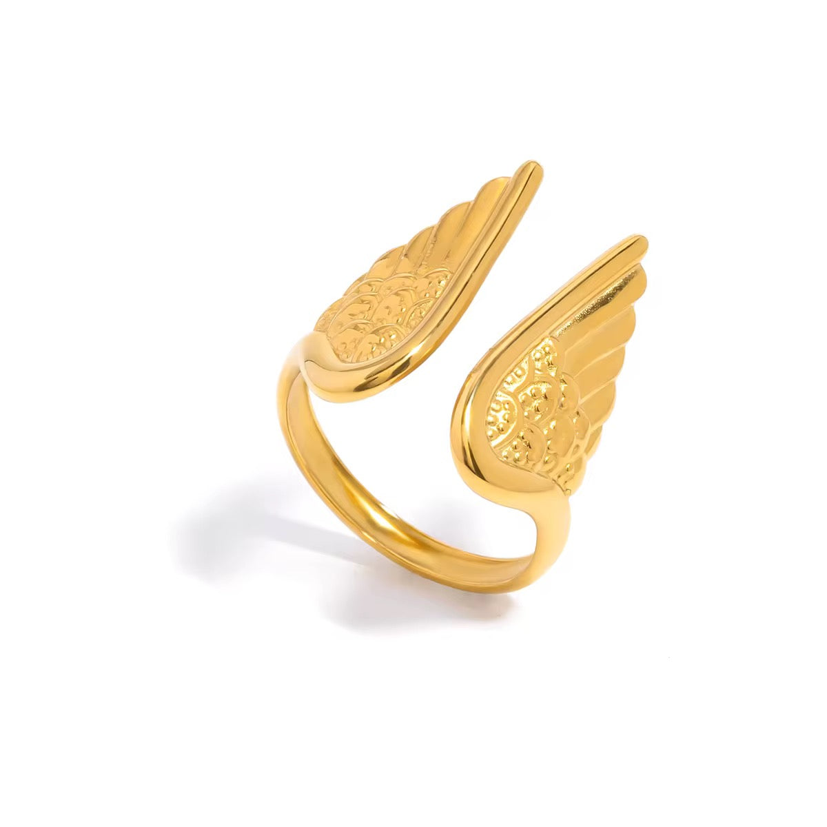 Angel Wing Adjustable Ring – The Blackest Box Jewels