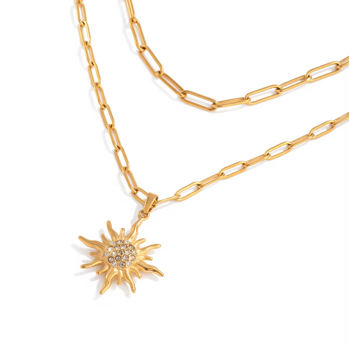Double Layered Sun Necklace