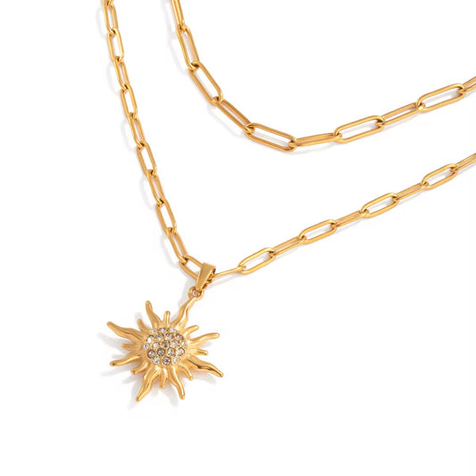 Double Layered Sun Necklace