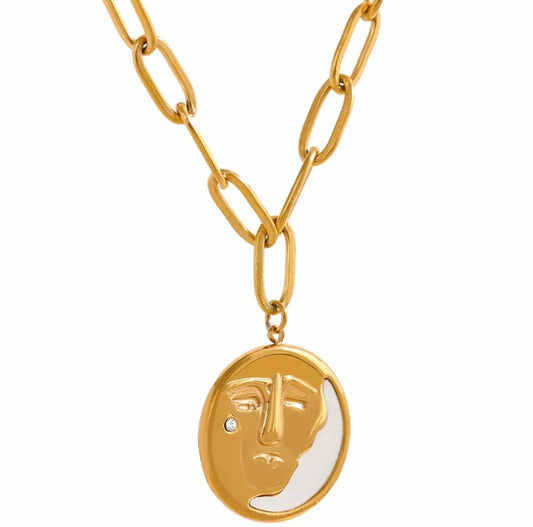 Unisex Face Pendant Necklace